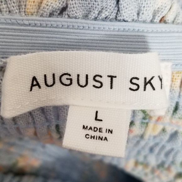 NWOT August Sky Floral Off Shoulder Midi Dress Size Large - Picture 8 of 10